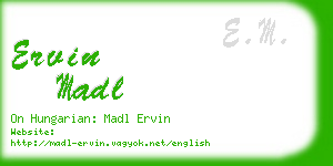 ervin madl business card